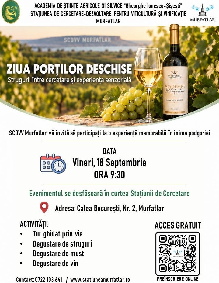 Invitatie SCDVV Murfatlar Ziua portilor deschise