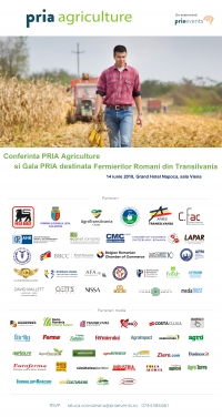 Fermierii din Transilvania vor fi premiați în cadrul conferinței PRIA Agriculture la Cluj-Napoca, în 14 iunie 2018